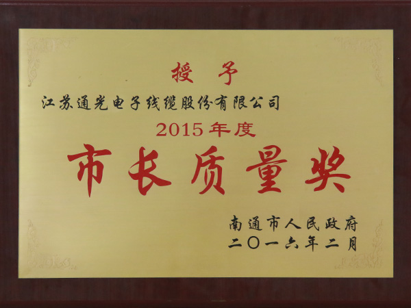 Nantong Mayor Quality Award